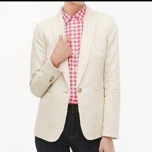 J. Crew Crosshatch Linen-Cotton Holland Blazer